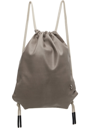 Rick Owens Gray & Off-White Concordians Drawstring Backpack