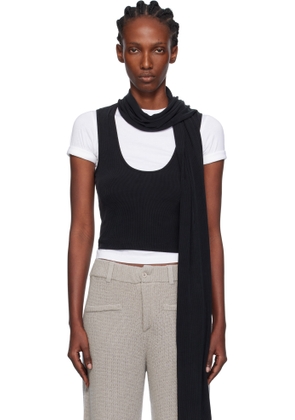 Aya Muse Black Scarf Scoop Tank Top