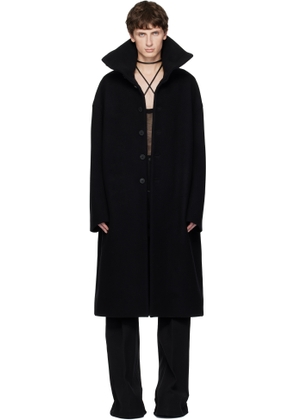 Rick Owens Black Concordians Dracucollar Coat