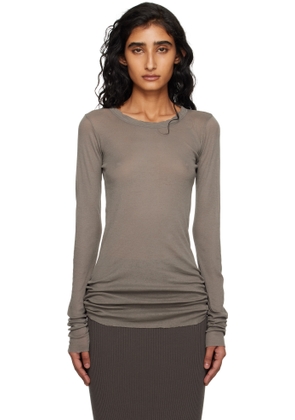 Rick Owens Gray Concordians Mini Rib LS T-shirt
