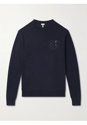 LOEWE - Embroidered Wool-Blend Sweater - Men - Blue - S