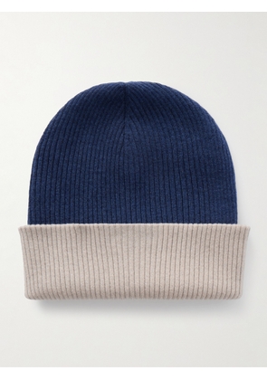 Brunello Cucinelli - Reversible Ribbed Cashmere Beanie - Men - Blue - S
