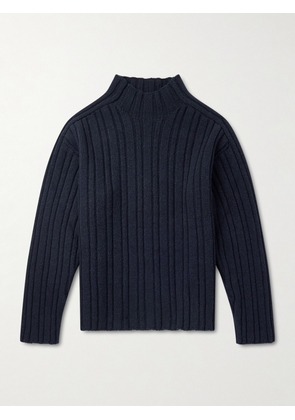 The Row - Danes Ribbed Wool Mock-Neck Sweater - Men - Blue - S