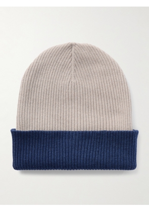 Brunello Cucinelli - Reversible Ribbed Cashmere Beanie - Men - Neutrals - S