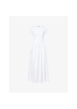Womens Polo Ralph Lauren A-Line Round-Neck Cotton-Jersey Midi Dresses