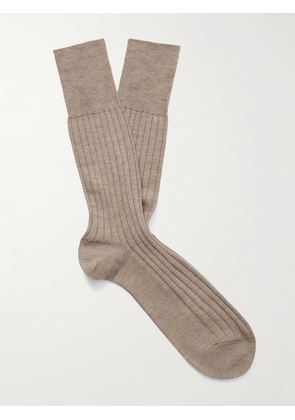 Falke - No 2 Ribbed Cashmere-Blend Socks - Men - Neutrals - EU 39-40