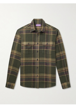 Ralph Lauren Purple Label - Cooper Checked Cashmere-Flannel Shirt - Men - Green - S