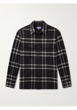 Ralph Lauren Purple Label - Gable Checked Wool-Flannel Shirt - Men - Black - S