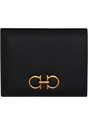 Ferragamo Black Gancini Compact Wallet