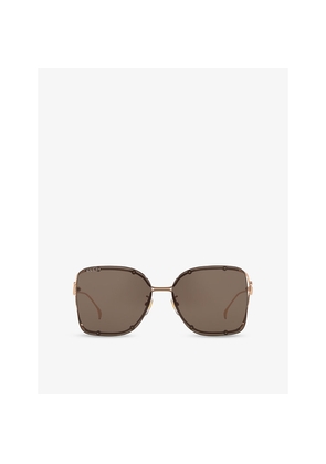 Gucci Gg1713Sa Square-Frame Metal Sunglasses