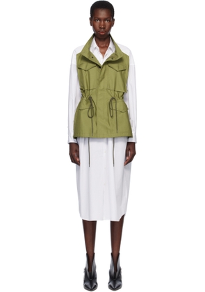 Junya Watanabe White & Khaki Shirt Midi Dress