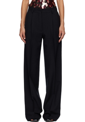 Dries Van Noten Black Wool & Mohair Trousers