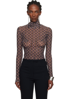 Dries Van Noten Brown Transparent Mesh Top