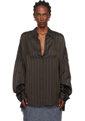 Dries Van Noten Brown Cupro Cocoon Shirt