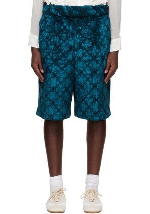 Dries Van Noten Blue Jacquard Shorts