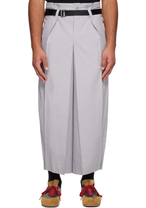 132 5. ISSEY MIYAKE Gray Flat Square Trousers