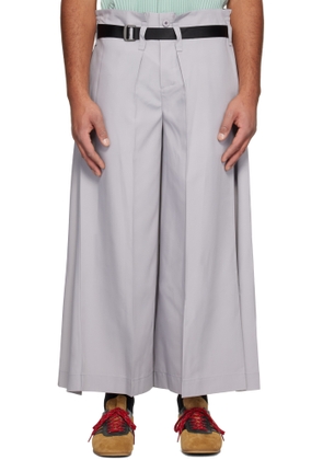 132 5. ISSEY MIYAKE Gray Flat Square Trousers