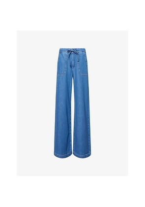 Womens Paige Rumi Wide-Leg Cotton-Blend Jeans