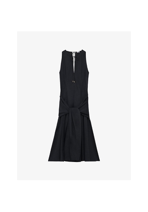 Womens Loewe Asymmetric Wrap Sleeveless Cotton Maxi Dress