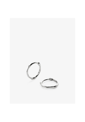 Womens Monica Vinader Siren 14ct White-Gold Mini Huggie Earrings