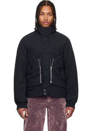 Dries Van Noten Navy Overdyed Shell Jacket