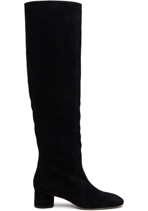 Aeyde Black Willa Suede Over-Knee Boots