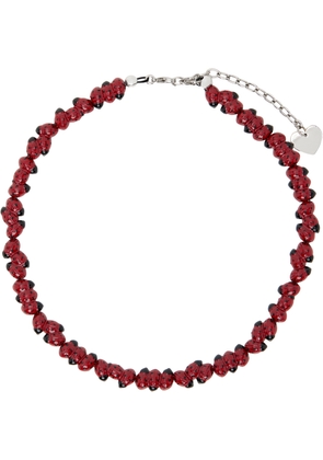 I'm Sorry by Petra Collins SSENSE Exclusive Red & Black D'heygere Edition Ladybug Necklace