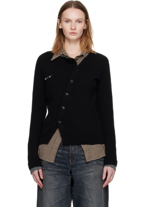 Andersson Bell Black Button Slim Knit Cardigan