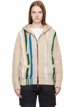 Andersson Bell Off-White Reverse Stripe Knit Hoodie