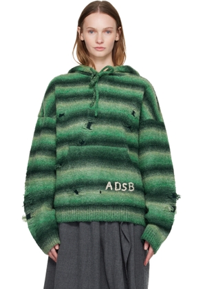 Andersson Bell Green Gradient Distressed Hoodie