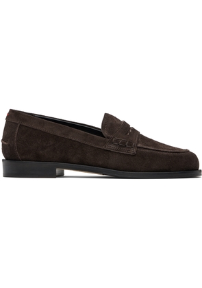 Aeyde Brown Oscar Suede Loafers