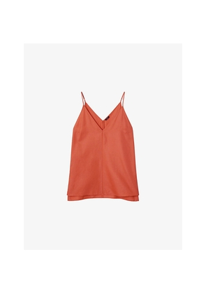 Womens Joseph Aragon V-Neck Silk and Cotton-Blend Tank Top