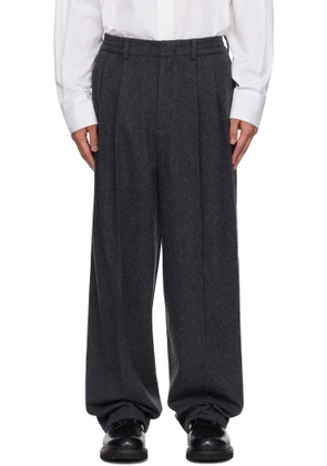 LE17SEPTEMBRE Gray Two Tuck Wool Trousers