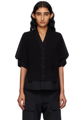 sacai Black Suiting Mix Knit Cardigan