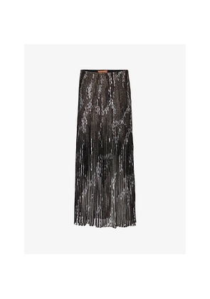 Womens Missoni Metallic Printed Knitted Midi Skirt