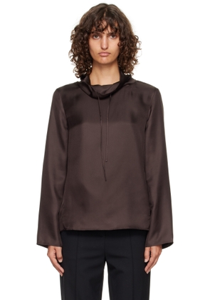 Loulou de Saison Brown Cyna Silk Blouse