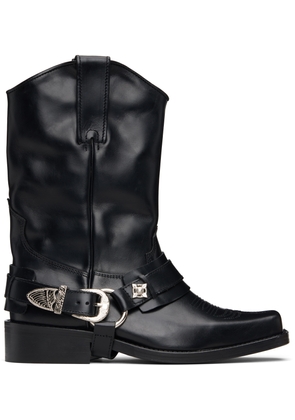 Toga Pulla Black Hard Leather Boots