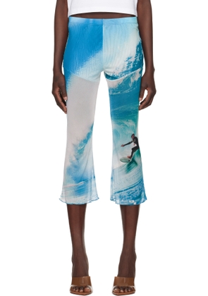 ABRA Blue Mesh Capri Wave Leggings