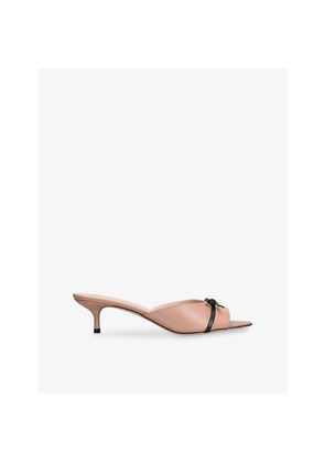 Womens Valentino Garavani Bepointy 45 Leather Kitten-Heel Mules