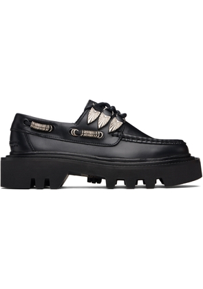 Toga Pulla Black Lace Up Hoop Detail Boat Shoes