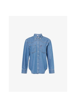 Womens Levis Teodora Western Long-Sleeve Denim Shirt