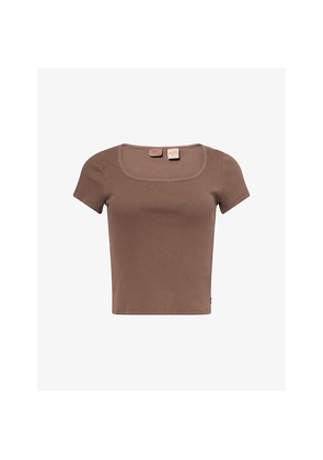 Womens Levis Essential Square-Neck Cotton-Jersey T-Shirt