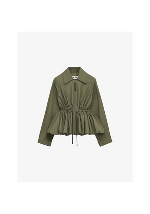 Womens Loewe Drawstring-Waist Cotton-Blend Jacket
