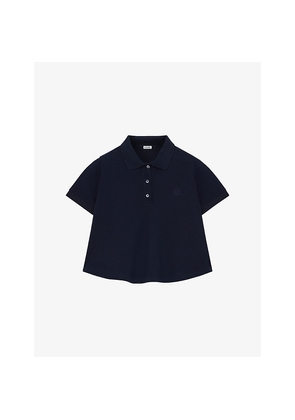 Womens Loewe Trapeze Cropped Cotton Polo Shirt