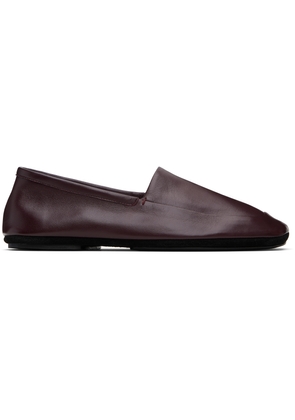 LEMAIRE Burgundy Indoor Slipper Loafers