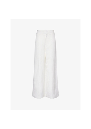 Womens Paige Greyson Wide-Leg Linen-Blend Trousers