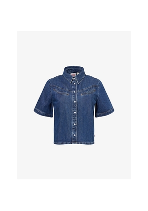 Womens Levis Rinoa Camp Short-Sleeve Denim Shirt