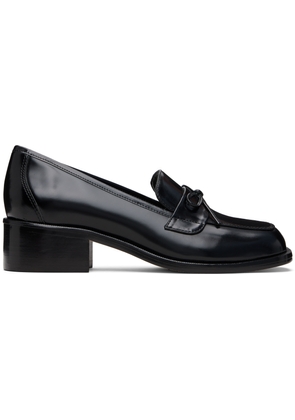 Sandy Liang Black Spazzolato Leather Loafers