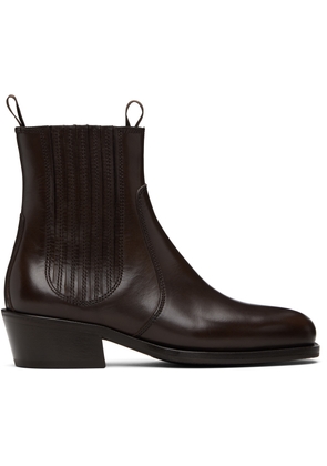 LEMAIRE Brown Vegetable-Tanned Chelsea Boots