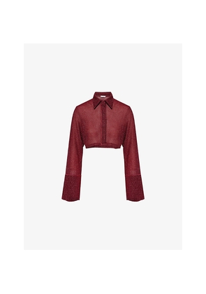 Womens Oseree Lumière Cropped Woven Shirt